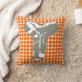 タンジェリンサファリドットウィズアポップ・アートのートエレファント クッション (ブランケット)