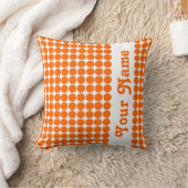 タンジェリンサファリドットカスタム付き文字 クッション (ブランケット)