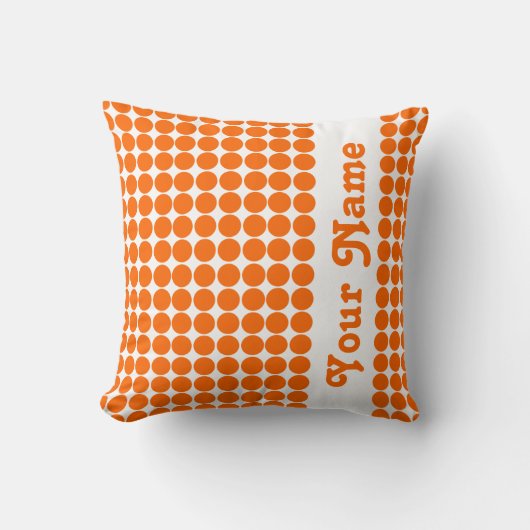 タンジェリンサファリドットカスタム付き文字 クッション (正面)