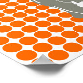 タンジェリンサファリポップ・アートのドットと象 ポスター (角)