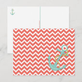 タンジェリンシェブロンジグザグレティール（緑がかった色）いかりオール大事な行事 ポストカード (正面/裏面)