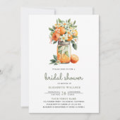 タンジェリンシトラスオレンジメイスンジャーブライダルシャワー 招待状 (正面)