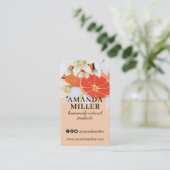 タンジェリンシトラスフローラボタニックオレンジホームメード 名刺 (スタンド正面)