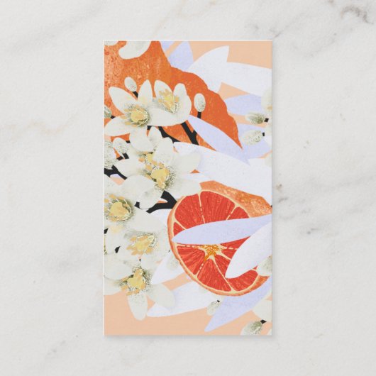 タンジェリンシトラスフローラボタニックオレンジホームメード 名刺 (裏面)