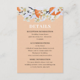 タンジェリンシトラスブルーミングブランチリースフローラ エンクロージャーカード