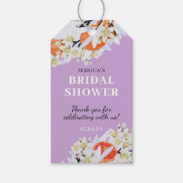 タンジェリンシトラスブルーミングブランチリースフローラ ギフトタグ