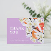 タンジェリンシトラスブルーミングブランチリースフローラ サンキューカード (スタンド正面)