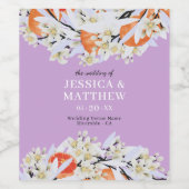 タンジェリンシトラスブルーミングブランチリースフローラ ワインラベル (シングルラベル)