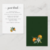 タンジェリンシトラス結婚ズ詳細アコモデーション エンクロージャーカード (正面/裏面)