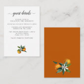 タンジェリンシトラス結婚ズ詳細アコモデーション エンクロージャーカード (正面/裏面)
