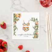 タンジェリンシトラス | ブライダルシャワーパーソナライズされた スタンダードカクテルナプキン (インサイチュ)