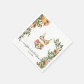 タンジェリンシトラス | ブライダルシャワーパーソナライズされた スタンダードカクテルナプキン (角)