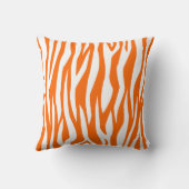 タンジェリンゼブラプリントカスタム文字 クッション (裏面)