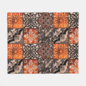 タンジェリンタイル フリースブランケット (正面(横))