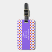 タンジェリンタンゴアンドパープル水玉模様 ラゲッジタグ (正面縦)