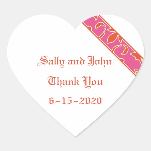 タンジェリンタンゴ，ピンク，お気に入りステッカー ハートシール (正面)