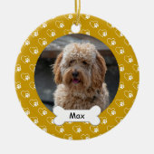 タンジェリンハートスカスタムポーズペットパピードッグフォト セラミックオーナメント (正面)