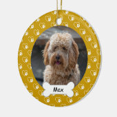 タンジェリンハートスカスタムポーズペットパピードッグフォト セラミックオーナメント (左)