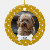 タンジェリンハートスカスタムポーズペットパピードッグフォト セラミックオーナメント (裏面)