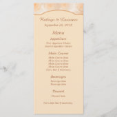 タンジェリンパーソナライズされたバラ結婚のメニュー メニュー (正面)