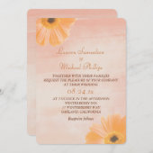 タンジェリンフローラ結婚水彩色 招待状 (正面/裏面)