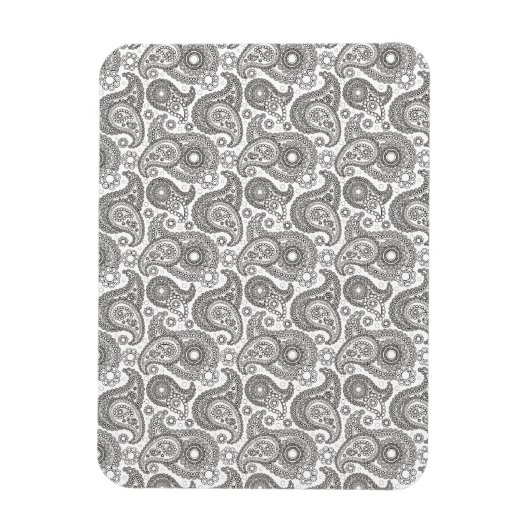 タンジェリンブラックペイズリー マグネット (縦)