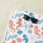 タンジェリンブルー航海のモノグラム ビーチタオル (インサイチュ)