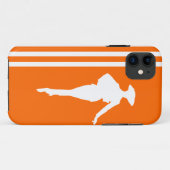 タンジェリンモダンストライプファッションシルエット Case-Mate iPhoneケース (裏面(横))