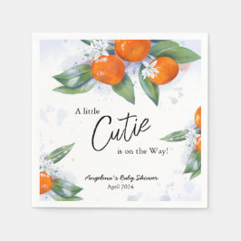 タンジェリン付きベビーシャワー用ペーパーナプキン スタンダードカクテルナプキン