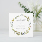 タンジェリン水カラーフローラ結婚式の日付を保存 セーブザデート (スタンド正面)