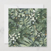 タンジェリン水カラーフローラ結婚式の日付を保存 セーブザデート (裏面)