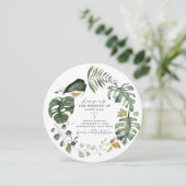 タンジェリン水カラーフローラ結婚式の日付を保存 セーブザデート (スタンド正面)