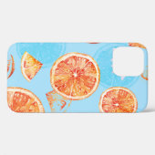 タンジェリン水彩青い高級織物 Case-Mate iPhoneケース (裏面 (横))