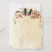 タンジェリン紅葉ヴィンテージ鳥の結婚式の招待 招待状 (裏面)