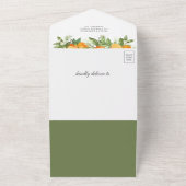 タンジェリン素朴柑橘類オレンジベビーシャワー オールインワン招待状 (外側)