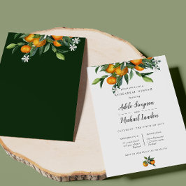 タンジェリン鮮やかオレンジシトラスリハーサルディナー 招待状