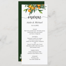 タンジェリン鮮やかシトラスオレンジグリーン結婚ズ 招待状