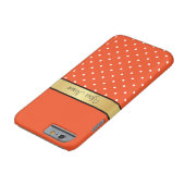 タンジェリン鮮やかタンゴオレンジ&ホワイトドット，金ゴールド Case-Mate iPhoneケース (底)