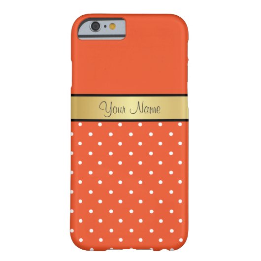 タンジェリン鮮やかタンゴオレンジ&ホワイトドット，金ゴールド Case-Mate iPhoneケース (裏面)