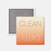 タンジェリン&クリームクリーンまたはダーティ食洗機マグネット マグネット (正面/裏面)