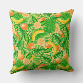 タンジェリン、バナナ、トロピカル葉 クッション (裏面)