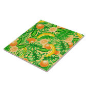 タンジェリン、バナナ、トロピカル葉 タイル (側面)