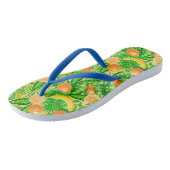 タンジェリン、バナナ、トロピカル葉 ビーチサンダル (アングル)