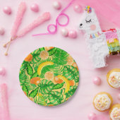 タンジェリン、バナナ、トロピカル葉 ペーパープレート (パーティー)