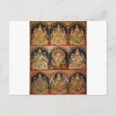 タンジョレ絵画のアシュタラクシュミ南インド ポストカード (正面)