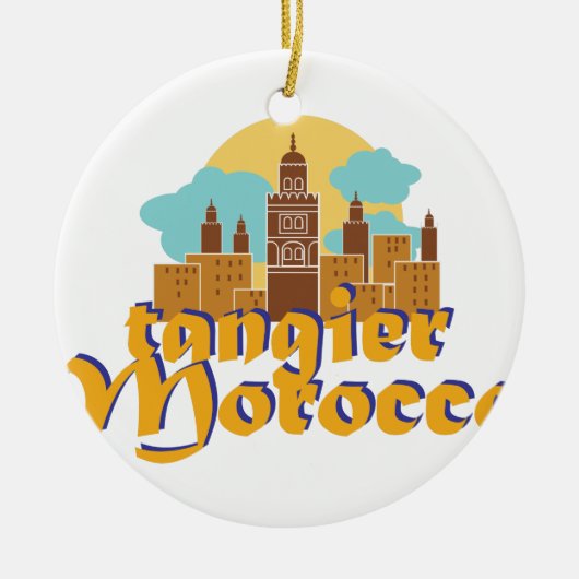 タンジールモロッコ セラミックオーナメント (正面)