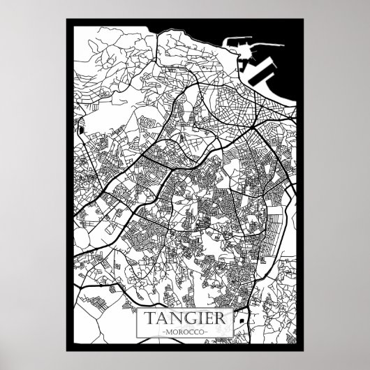 タンジール モロッコ 都市地図 ポスター (正面)