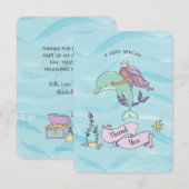 タンスキンパープルマーメイドとイルカ サンキューカード (正面/裏面)