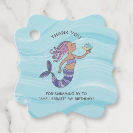 タンスキンパープルマーメイドとウミガメ誕生日 フェイバータグ