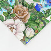 タンスタイリッシュとアクアのフローラと名ストライプ前の名前 フリースブランケット (角)